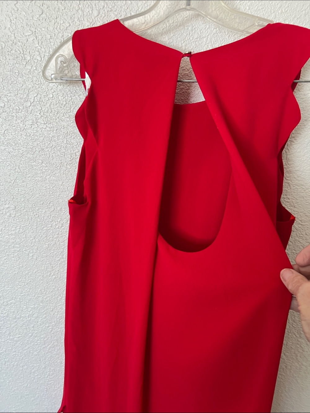 Monteau Red High-Low Scalloped Sleeve Dress size Medium - Picture 5 of 8